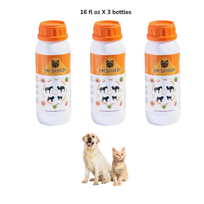 Healthy Paw Life: Dip de azufre y lima - Cuidado de mascotas para la piel seca y con picazón - Fórmula extrafuerte - Solución segura para perros, gatos, cachorros, gatitos y caballos