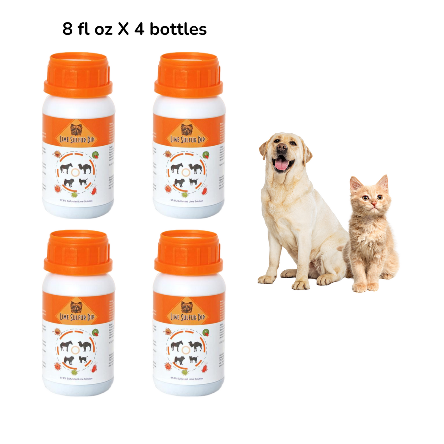 Healthy Paw Life: Dip de azufre y lima - Cuidado de mascotas para la piel seca y con picazón - Fórmula extrafuerte - Solución segura para perros, gatos, cachorros, gatitos y caballos