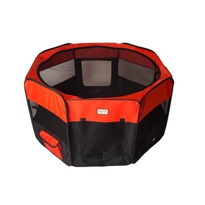 Armarkat PP002R-XL Parque portátil para mascotas - Combo negro y rojo, tamaño extra grande