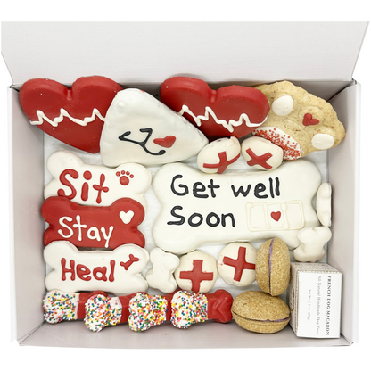 Get Well Soon Themed Dog Treats Gift Box