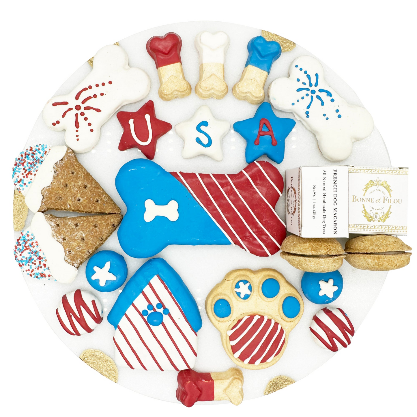 Bonne et Filou USA Themed Dog Treats Gift Box