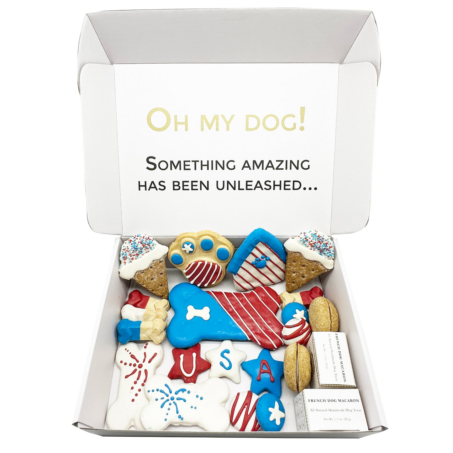 Bonne et Filou USA Themed Dog Treats Gift Box