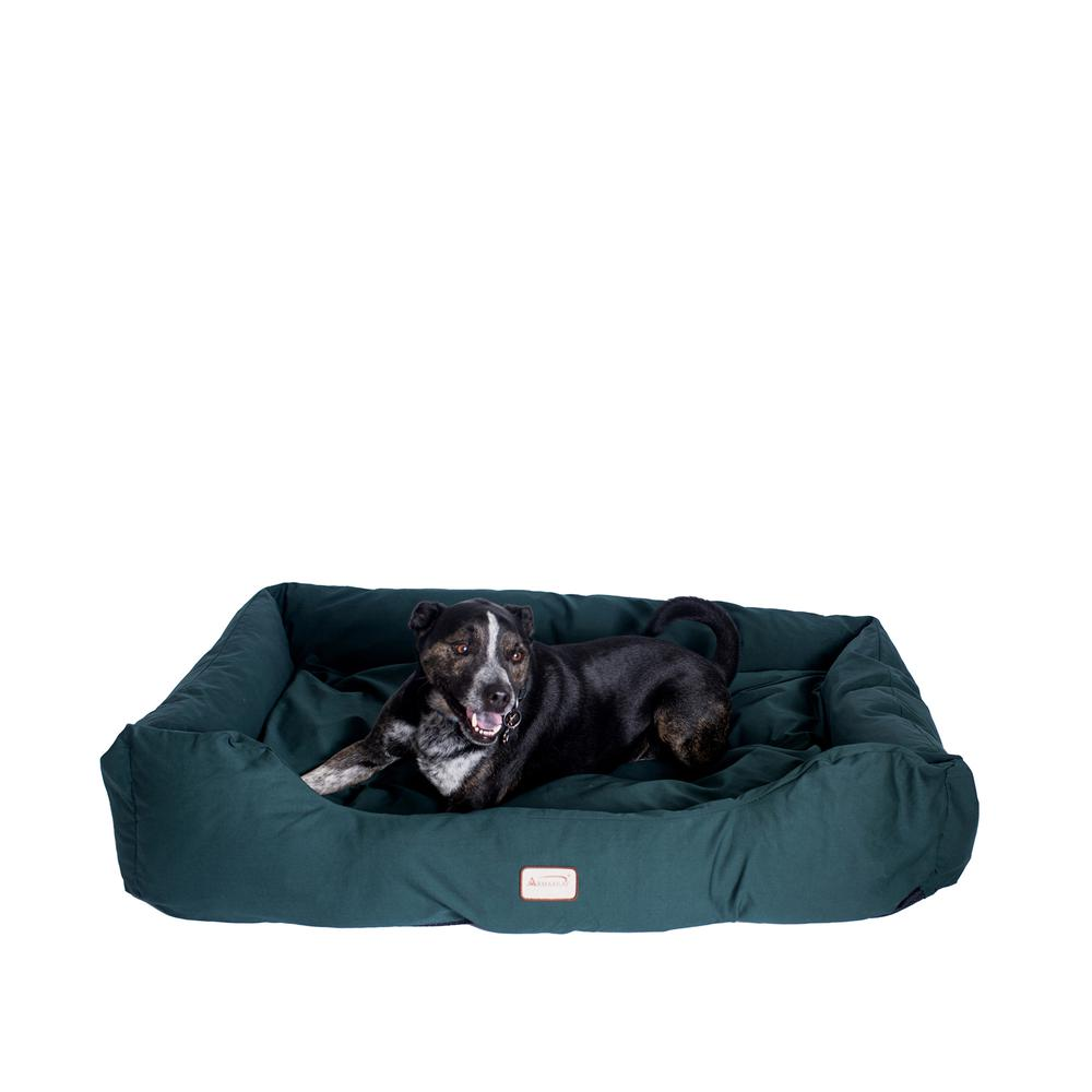 Cama grande para mascotas con refuerzo verde laurel - Armarkat D01FML-L