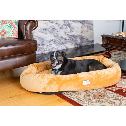 Armarkat Large Bolstered Pet Bed and Mat in Earth Brown