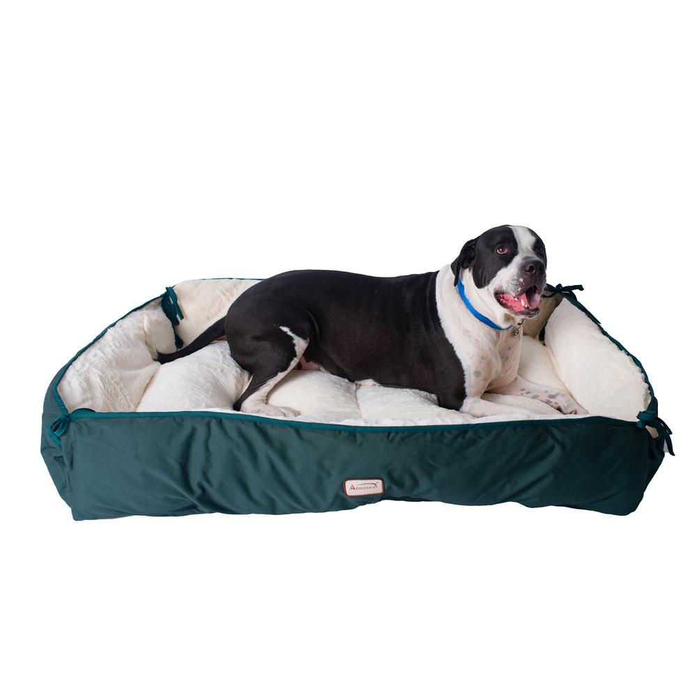 Armarkat Extra Large Pet Bed and Mat in Green & Ivory