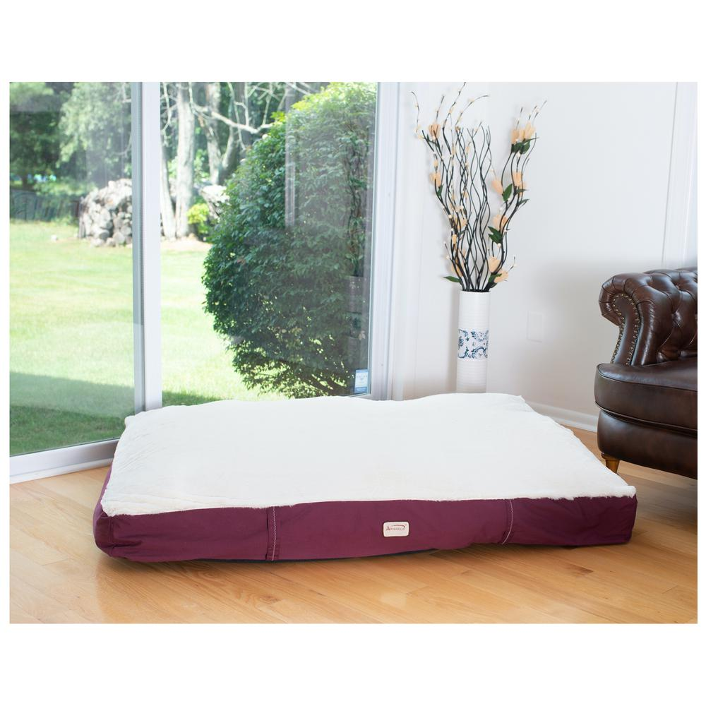 Armarkat Model Medium Pet Bed Mat with Poly Fill Cushion in Burgundy & Ivory