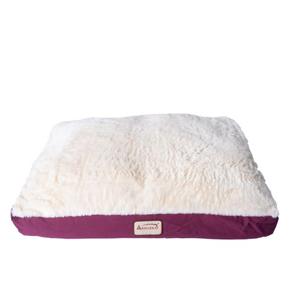 Large Ivory & Burgundy Pet Bed Mat by Armarkat - Luxurious Poly Fill Cushion for Dogs