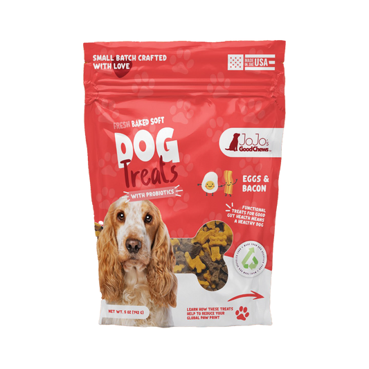 Golosinas masticables suaves para perros con huevos recién horneados y tocino (paquete de 2)