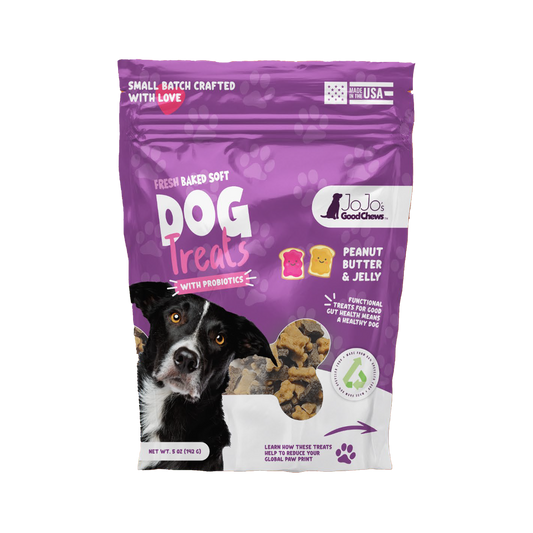 Golosinas masticables suaves para perros con mantequilla de maní y gelatina recién horneadas (paquete de 2)