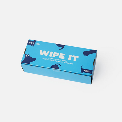 Wipe It Paquete de 5 toallitas (500 toallitas) - Mantenga a su mascota limpia y fresca con comodidad