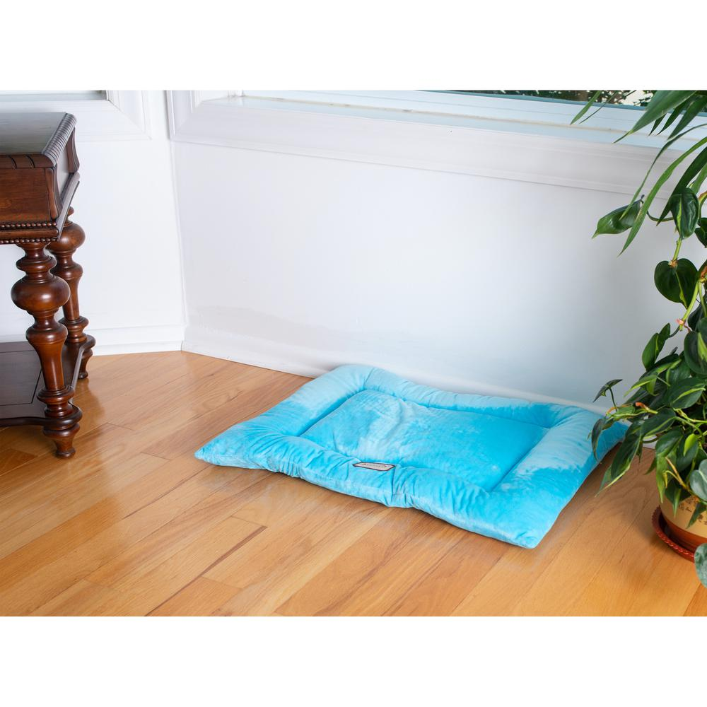 Armarkat Large Pet Bed Mat in Sky Blue, Soft Velvet with Extra Thick Poly Fill Cushion