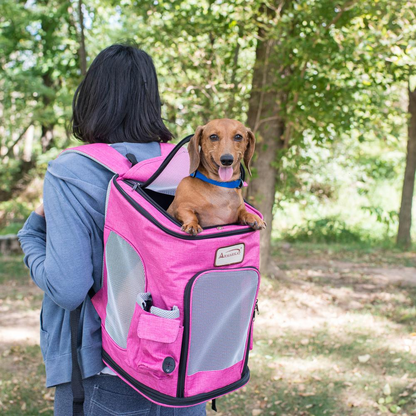 Mochila Armarkat PC301P Pawfect Pets para mascotas, combinación rosa y gris