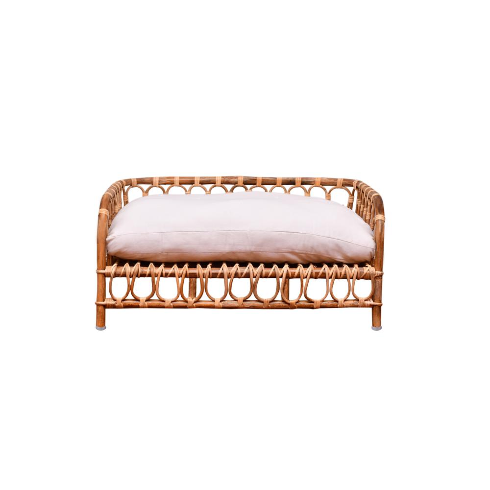 Rattan Pet Bed with Cushion - Stylish Comfort for Your Furry Companion