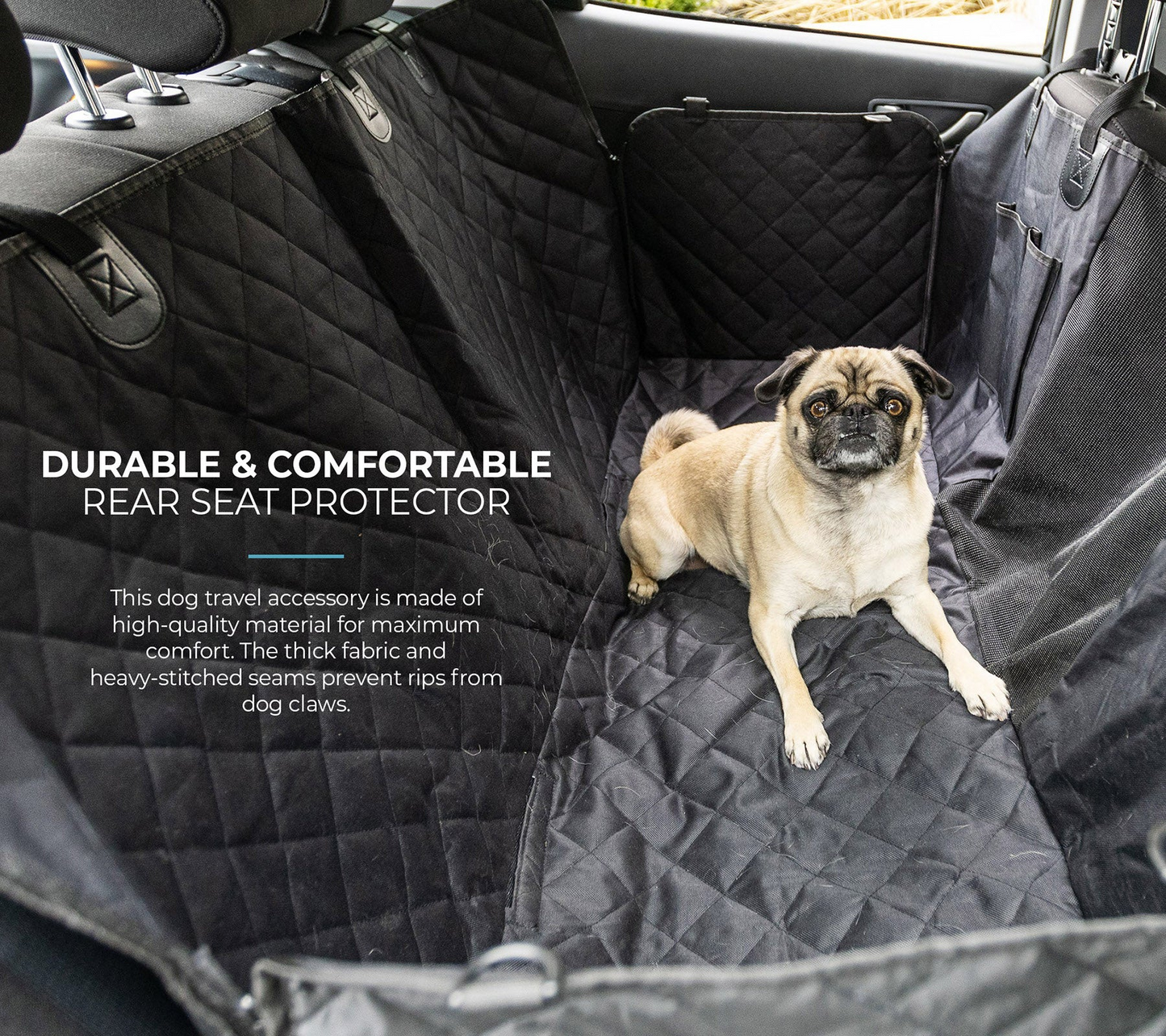 Funda para perro con hamaca para asiento trasero de coche