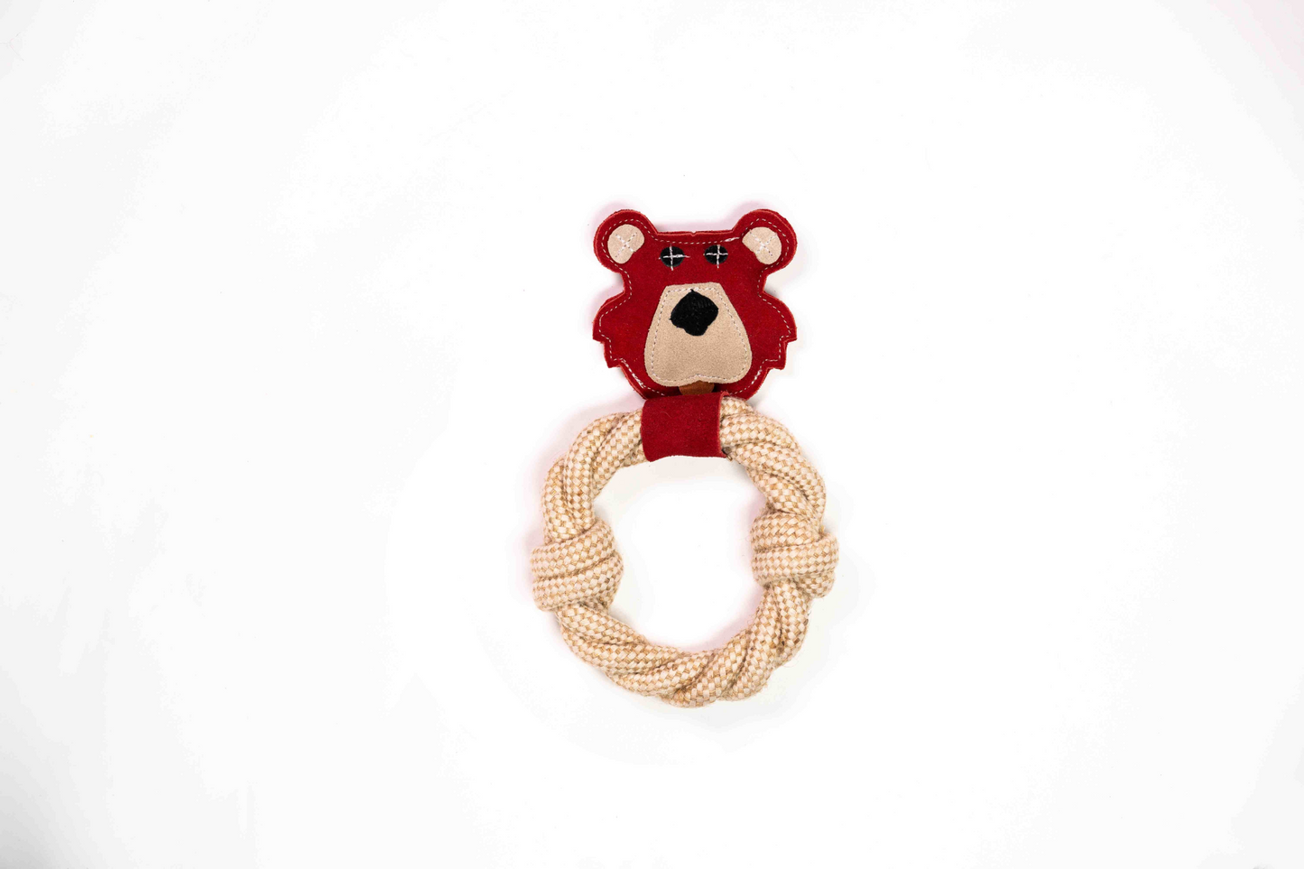 Bear & Rope Natural Dog Toy: Soft and Durable Interactive Playtime