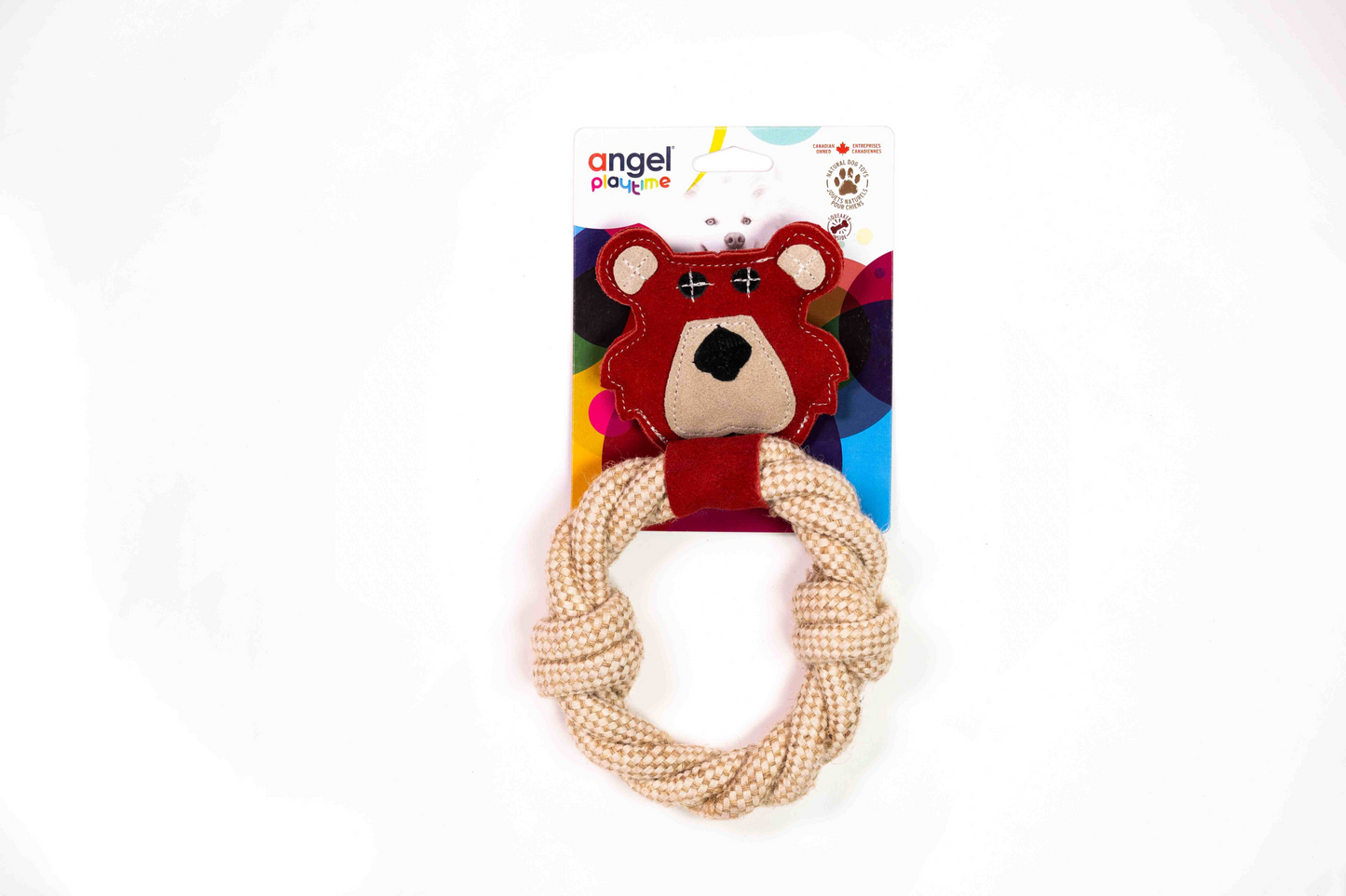 Bear & Rope Natural Dog Toy: Soft and Durable Interactive Playtime