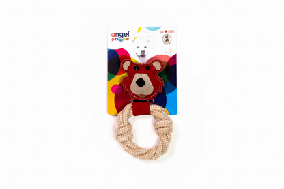 Bear & Rope Natural Dog Toy: Soft and Durable Interactive Playtime