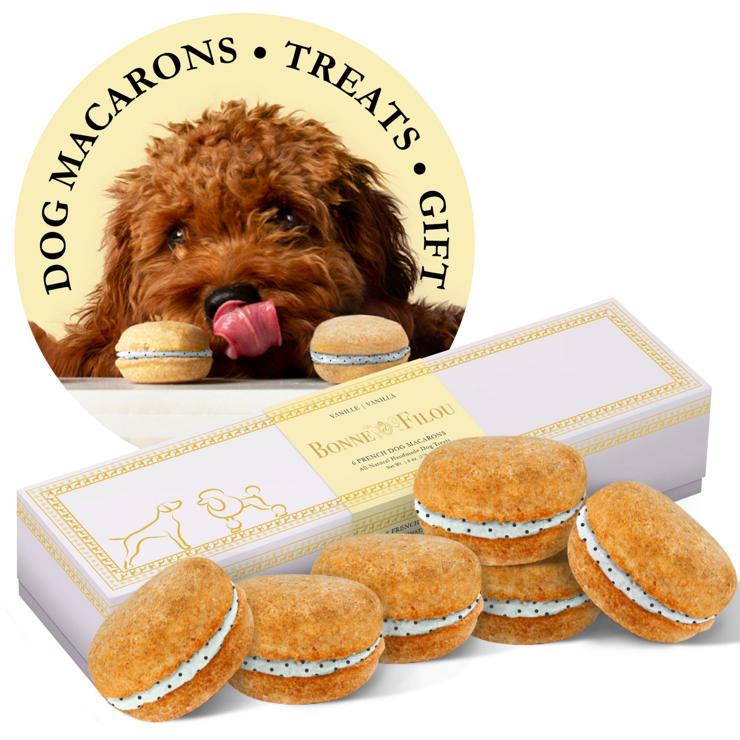 Macarons para perros Bonne et Filou (Caja de 6)