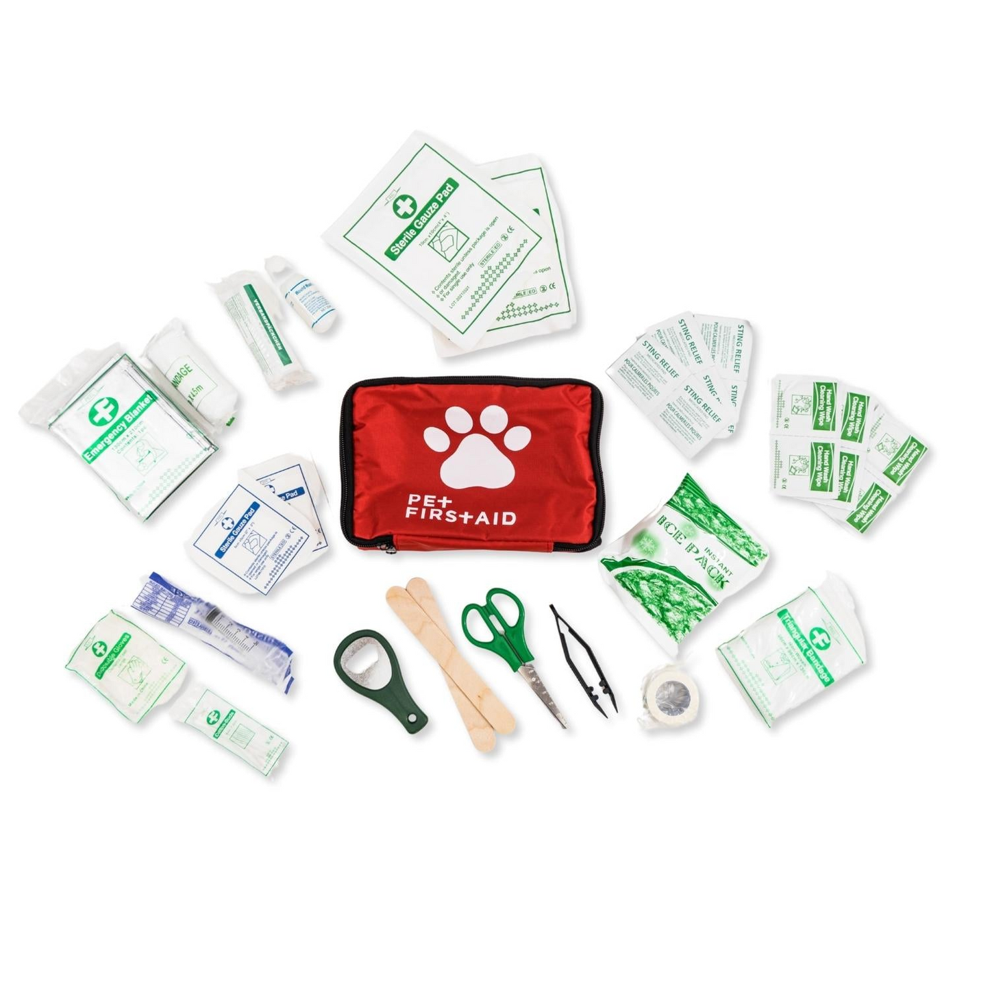 Kit completo de primeros auxilios para mascotas de 40 piezas para viajes y elementos esenciales de seguridad