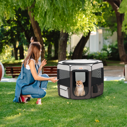 VEVOR Parque Infantil Plegable para Mascotas, Parque Infantil portátil para Perros de 36 Pulgadas, Forma octágono, Mediano