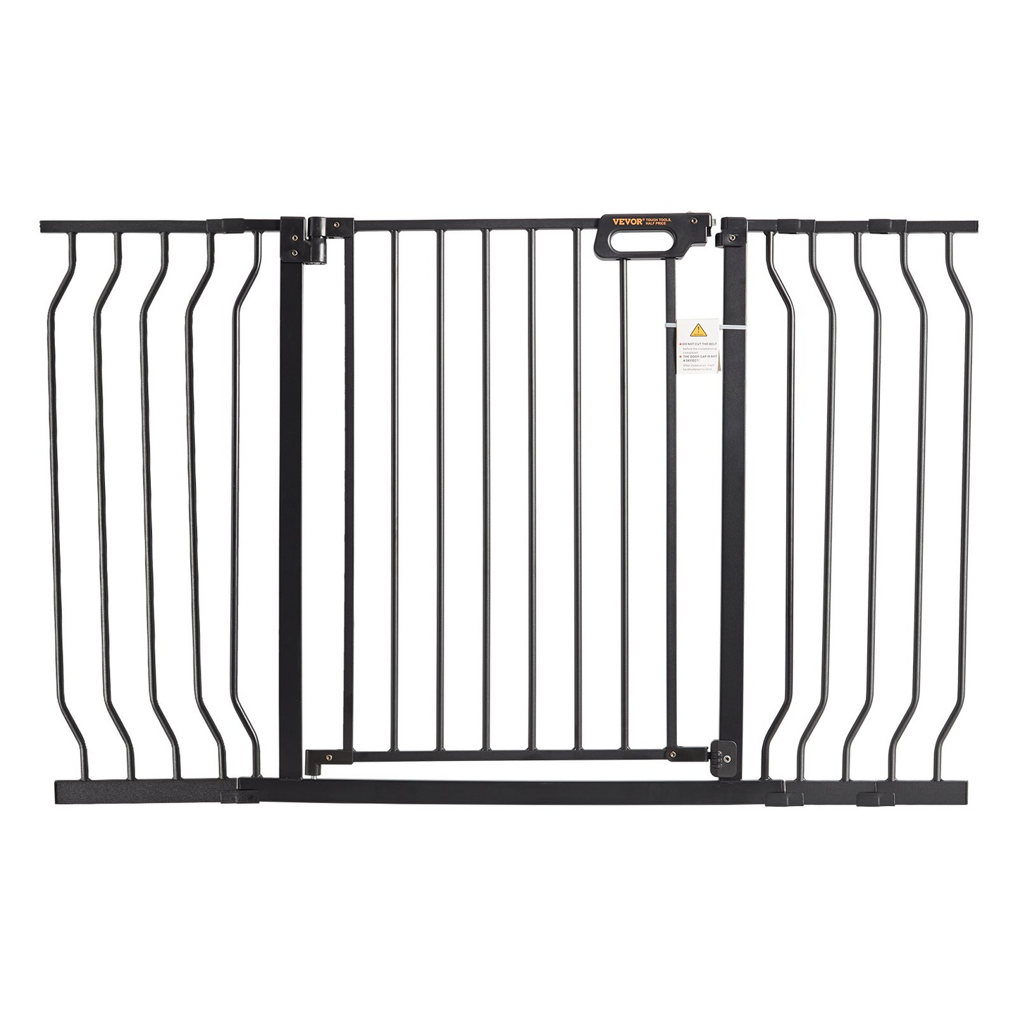 VEVOR Pet Gate, 29.5"-53" Extra Wide, 30" High, Dog Gate for Stairs Doorways and House, Easy Step Walk Thru Auto Close Child Gate Pet Security Gate with Pressure Mount Kit and Wall Mount Kit, Black