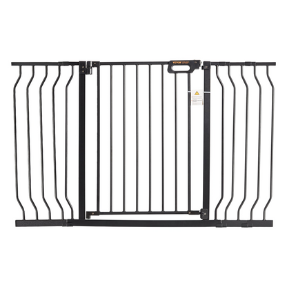 VEVOR Pet Gate, 29.5"-53" Extra Wide, 30" High, Dog Gate for Stairs Doorways and House, Easy Step Walk Thru Auto Close Child Gate Pet Security Gate with Pressure Mount Kit and Wall Mount Kit, Black