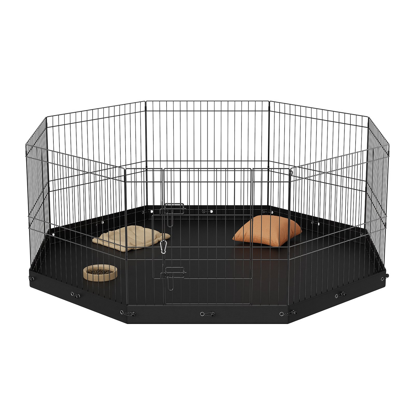 VEVOR Parque para Perros, 8 Paneles, Pluma de Ejercicio de Metal Plegable con Almohadilla Inferior, Valla para Mascotas de 24" de Altura, Jaula para Cachorros