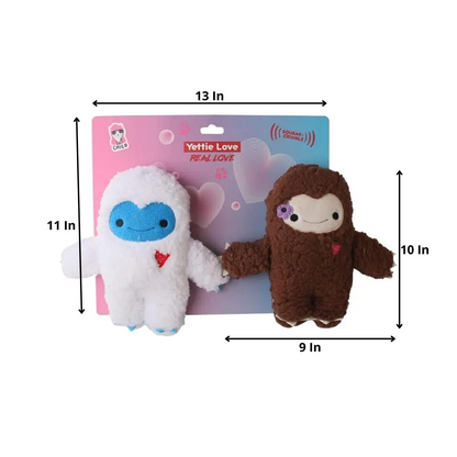 Interactive Squeaky Dual Yettie Snowman Plush Dog Toy Pack