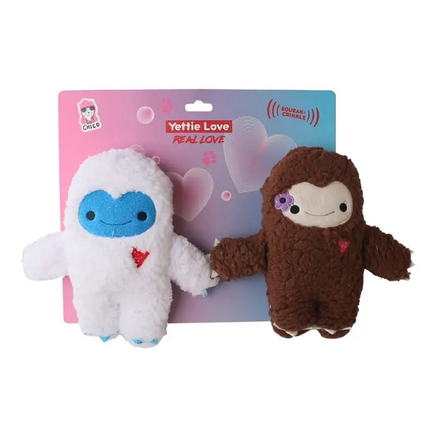 Paquete interactivo de juguetes para perros de peluche Squeaky Dual Yettie Snowman