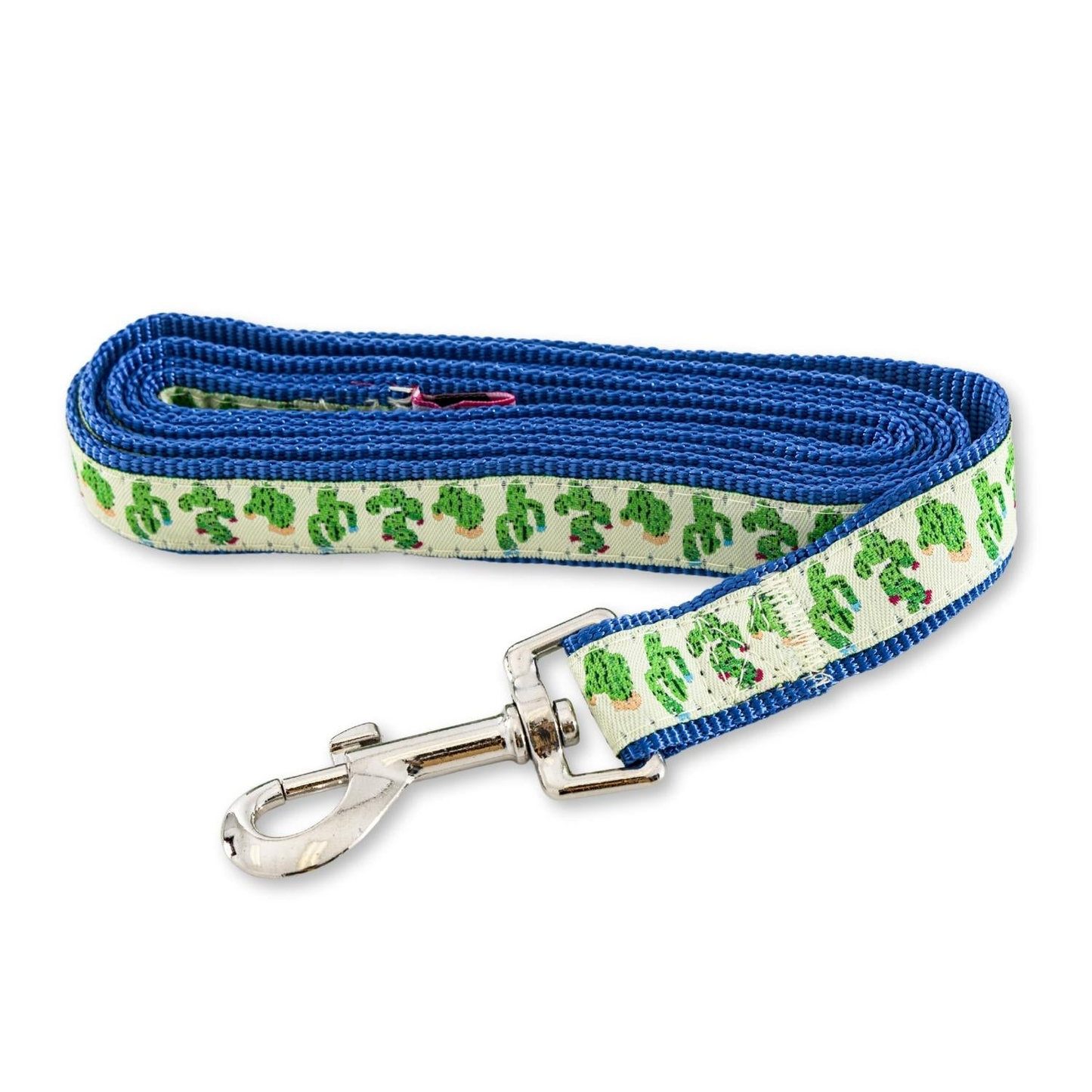 Nylon Dog Leash with Embroidered Cool Cactus Design (6ft)