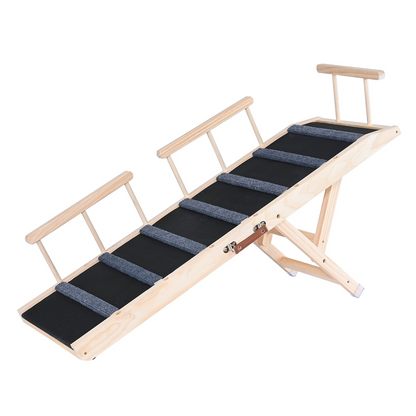 VEVOR Dog Ramp, Folding Pet Ramp for Bed, Adjustable Dog Ramp for Small, Large, Old Dogs & Cats, Wooden Pet Ramp with 47.2" Long Ramp, Adjustable from 13.8" to 27.6", Suitable for Couch, Sofa, Car