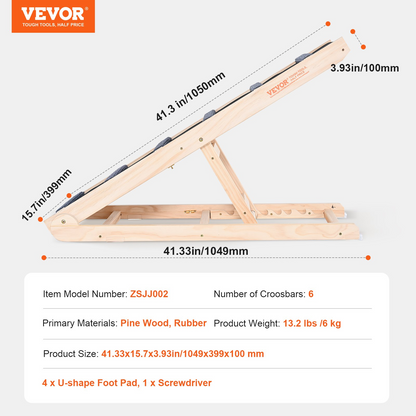 VEVOR Rampa plegable para perros para cama – Rampa de madera ajustable para mascotas, 41.3 pulgadas de largo, rango de altura de 13.77 a 25.59 pulgadas, adecuada para perros pequeños a grandes, ideal para uso en sofá, sofá y automóvil