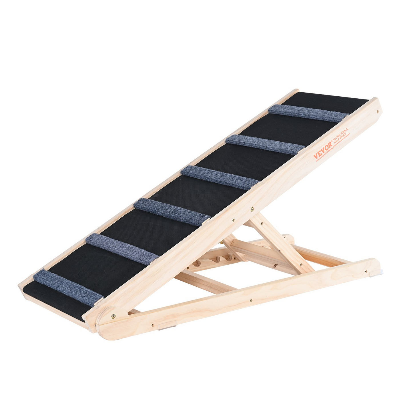 VEVOR Rampa plegable para perros para cama – Rampa de madera ajustable para mascotas, 41.3 pulgadas de largo, rango de altura de 13.77 a 25.59 pulgadas, adecuada para perros pequeños a grandes, ideal para uso en sofá, sofá y automóvil