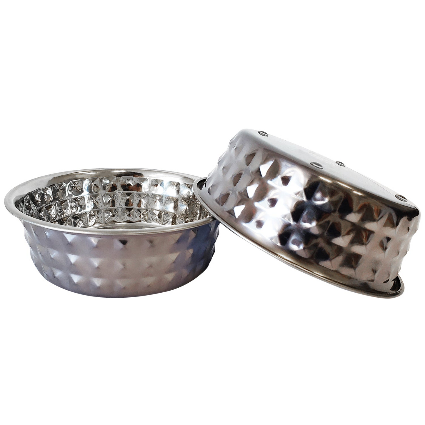 Country Living Cuenco para perros de acero inoxidable martillado Eco-Chic Black Pearl