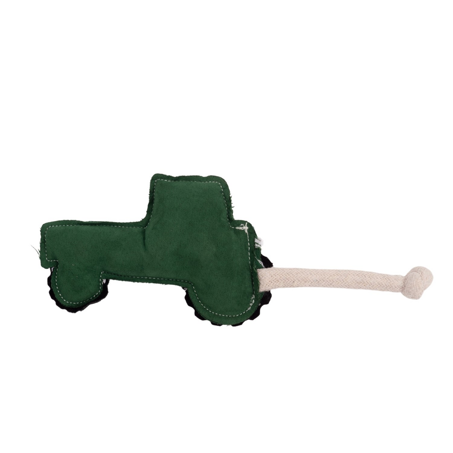 Vegan Leather Green Tractor Eco-Friendly Dog Toy