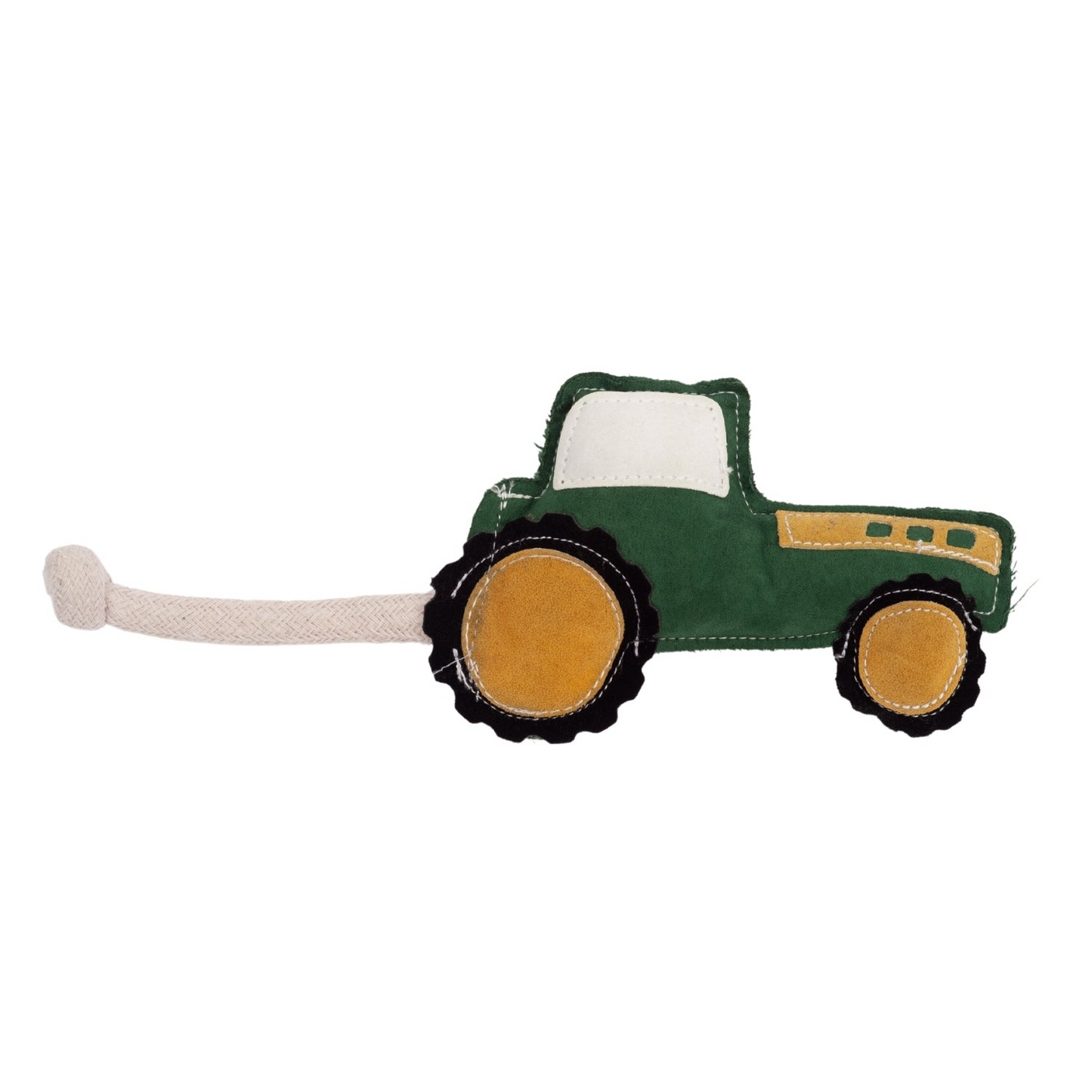 Vegan Leather Green Tractor Eco-Friendly Dog Toy