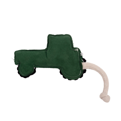 Vegan Leather Green Tractor Eco-Friendly Dog Toy