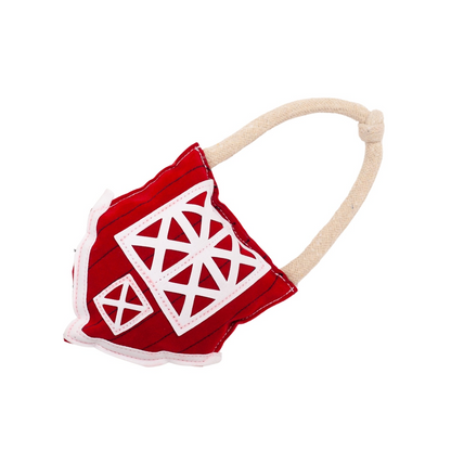 Vegan Leather Red Barn Eco-Friendly Dog Chew Toy