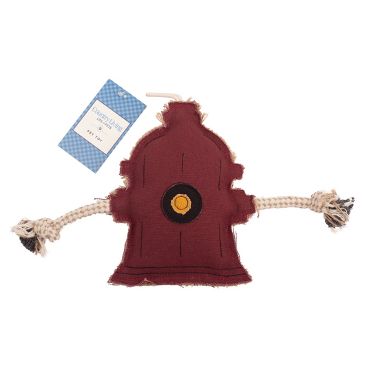 Sustainable Fire Hydrant Canvas & Jute Chew Toy for Dogs