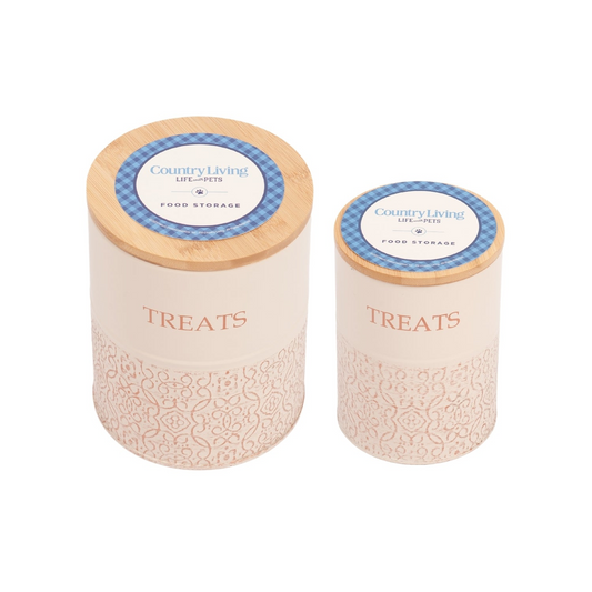 Dog Treat Canister Set - White Swan (2-Pack)