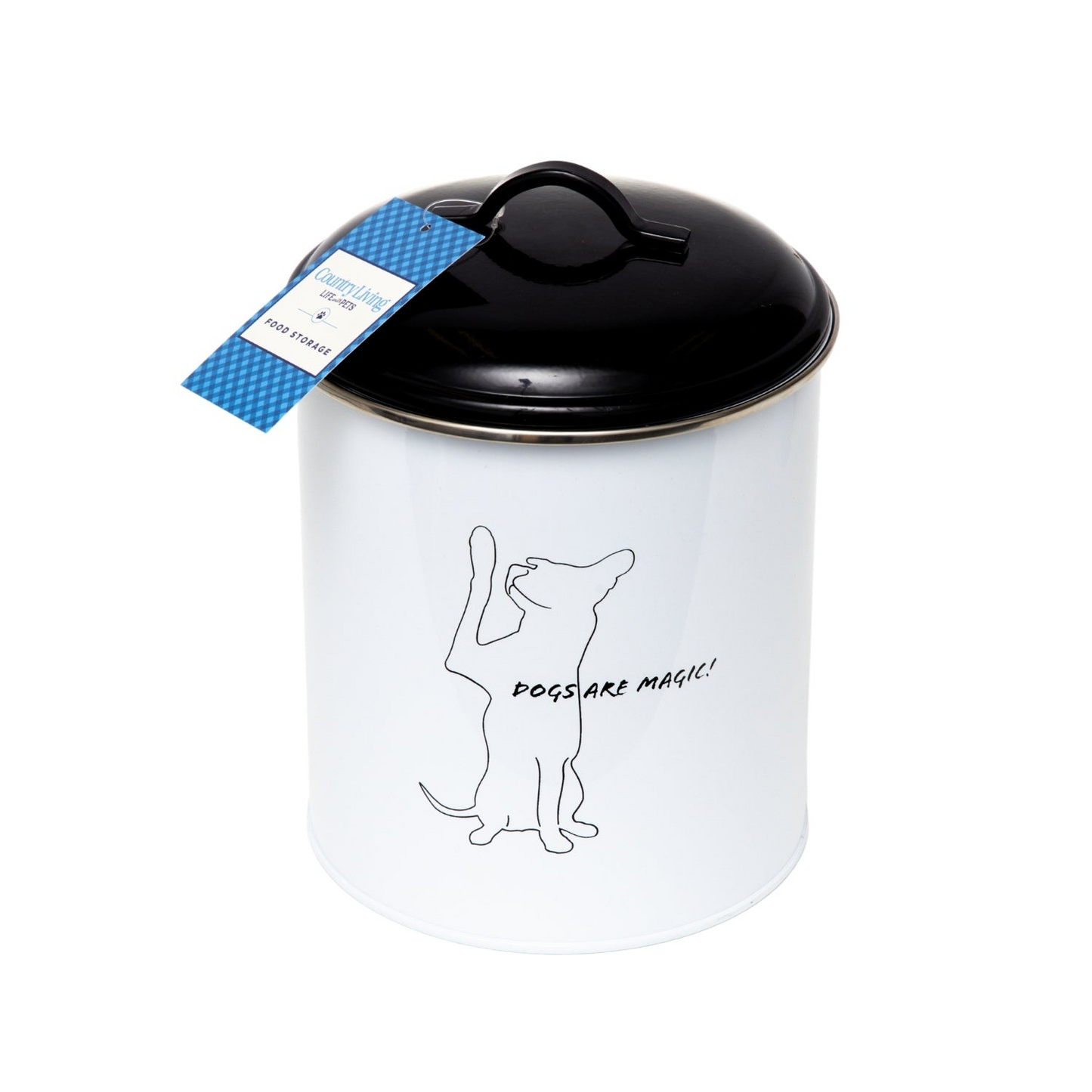 Black & White Pet Food & Treat Storage Canisters (Set of 3)