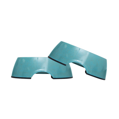 Eco-friendly Biodegradable Bamboo Dog Bowl (Teal Blue) - Sustainable and Stylish