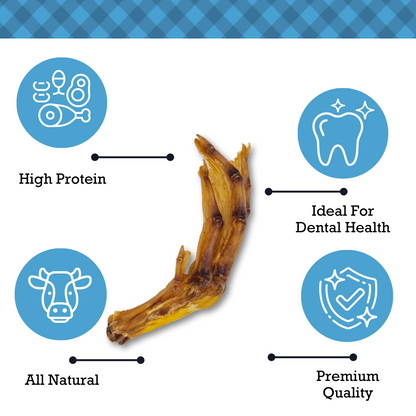 Patas de pato - Golosinas totalmente naturales para perros (paquete de 25)