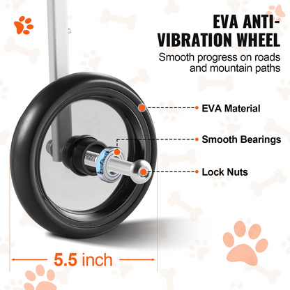 VEVOR 2 Wheels Dog Wheelchair for Back Legs, Pet Wheelchair Lightweight & Adjustable Assisting in Healing,  Dog Cart/Wheelchair for Injured, Disabled, Paralysis, Hind Limb Weak Pet (S)