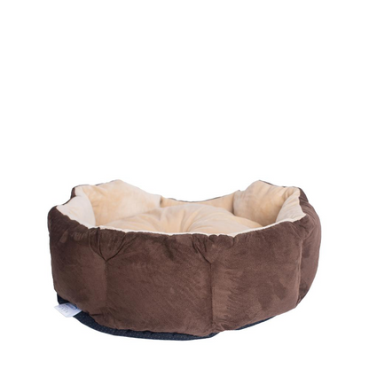 Cama para mascotas Armarkat beige y moca para perros extra pequeños - Modelo C01HKF/MH con cojín de relleno suave de poliéster