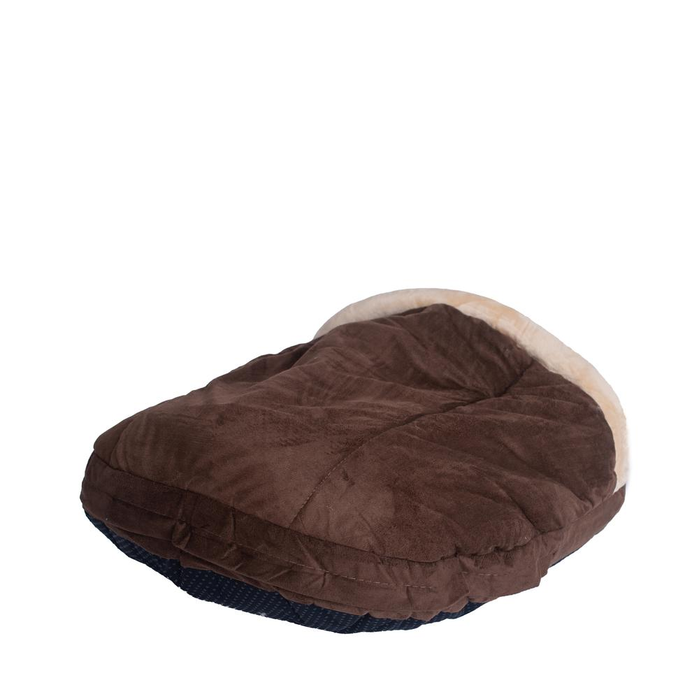 Armarkat Pet Bed Mocha - Acogedora cama para gatos de gamuza sintética y terciopelo suave con base impermeable