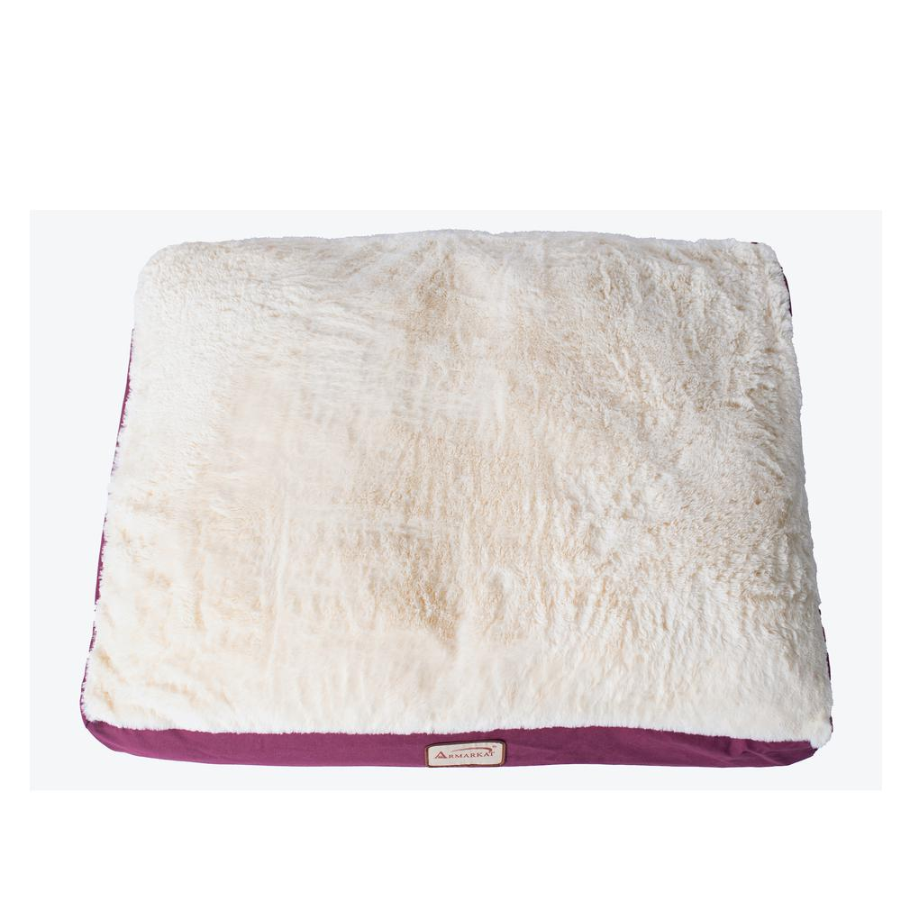 Armarkat Model Medium Pet Bed Mat with Poly Fill Cushion in Burgundy & Ivory