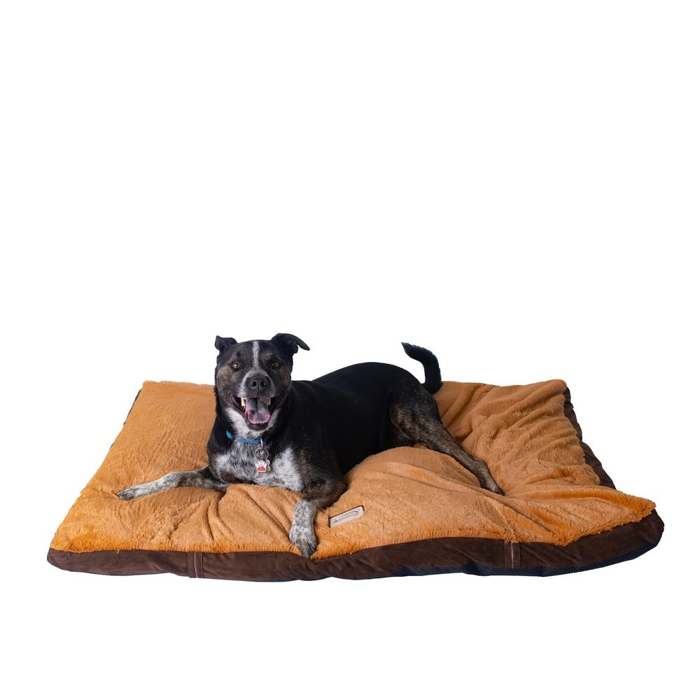 Armarkat - Alfombrilla grande para cama para mascotas, color marrón tierra y moca, modelo M05HKF/ZS-L, con cómodo cojín de relleno de poliéster para perros