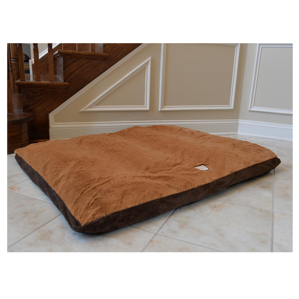 Large Earth Brown & Mocha Pet Bed Mat by Armarkat - Comfortable Poly Fill Cushion for Dogs