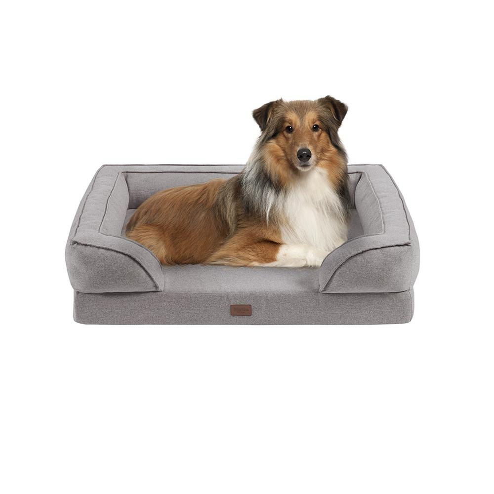 Martha Stewart Bella Pet Couch - Grey Dog Bed with Memory Foam